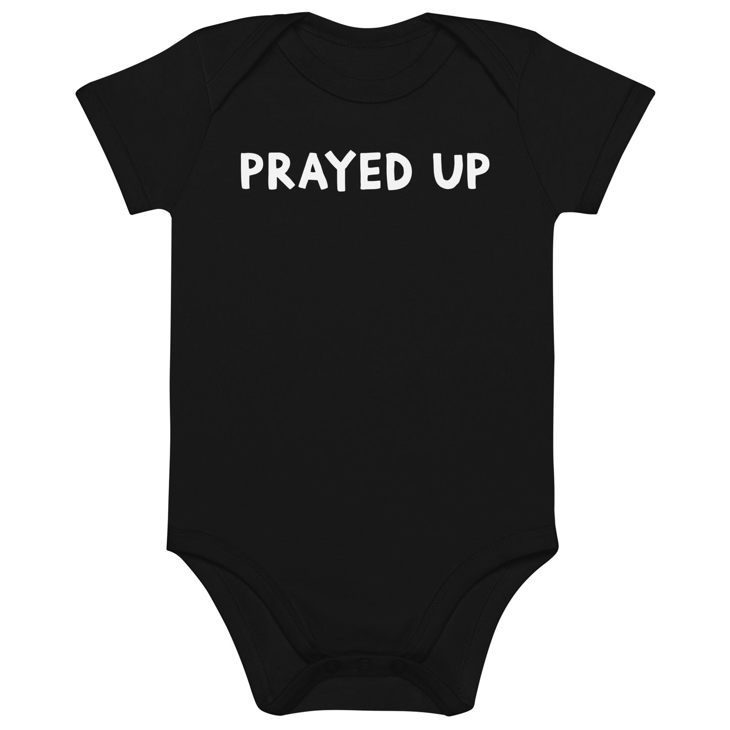 Prayed Up Organic Cotton Baby Bodysuit (Black)