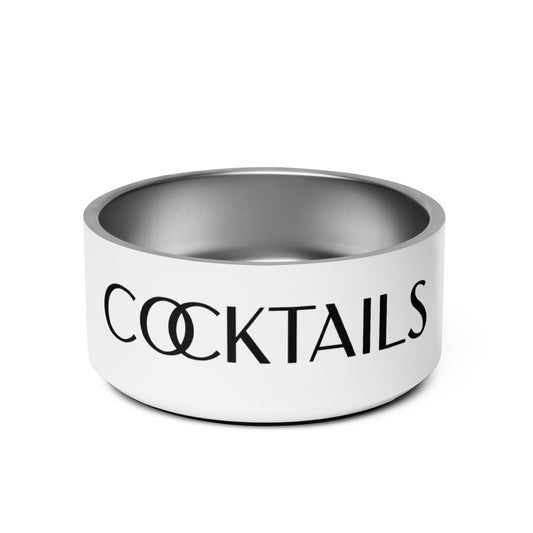 Cocktails Pet Water Bowl (White, 32 oz.)