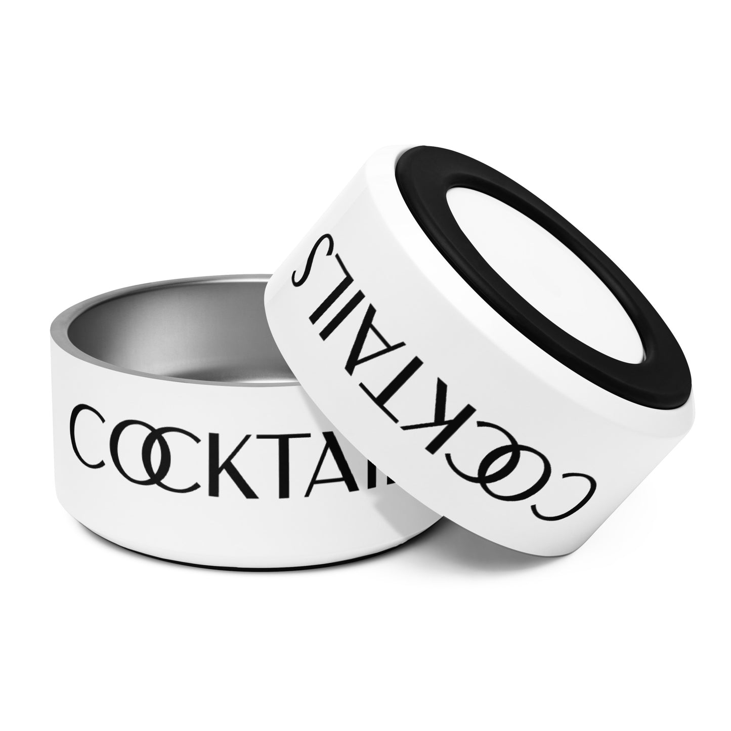 Cocktails Pet Water Bowl (White, 32 oz.)