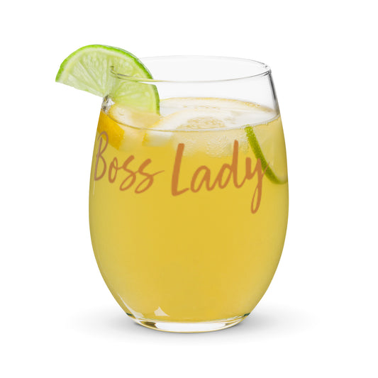 Boss Lady Stemless Wine Glass (15 oz., Bronze/Clear Glass)