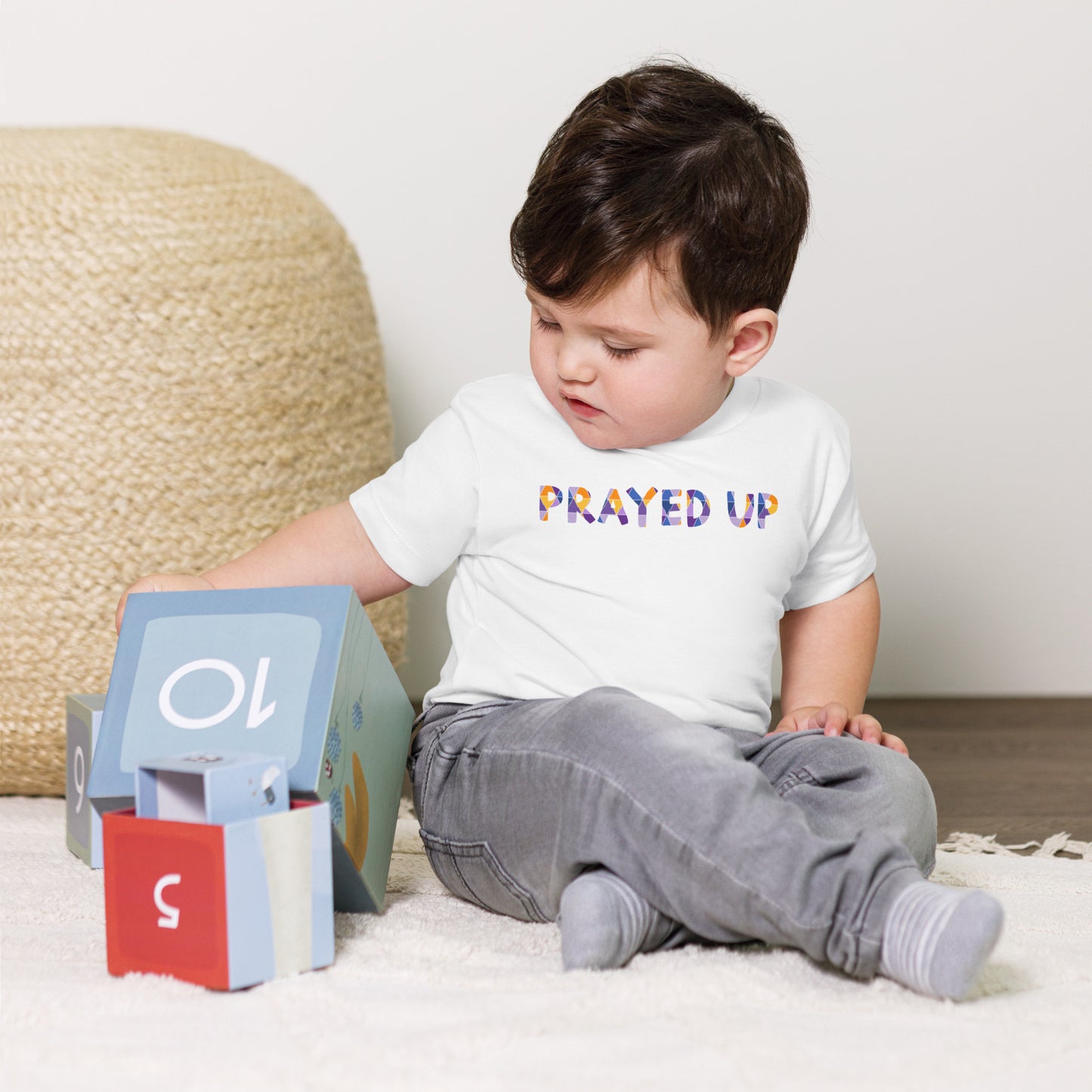 Prayed Up Toddler Short Sleeve Tee (White)